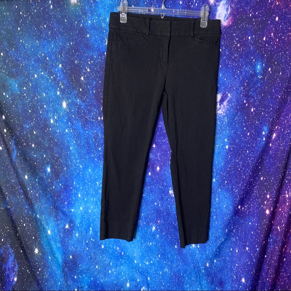 Loft- Marisa Black Cropped Pants with White Dots size 2 Petite